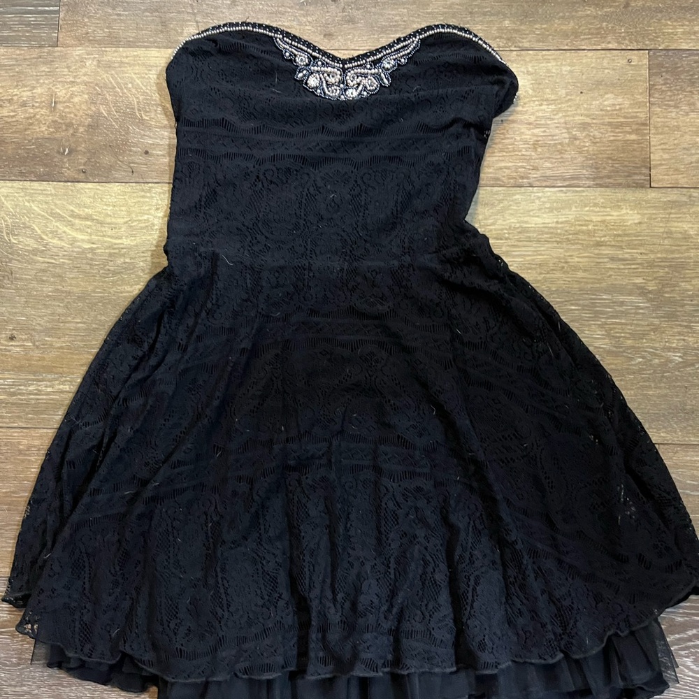 Free People Black Strapless Dress